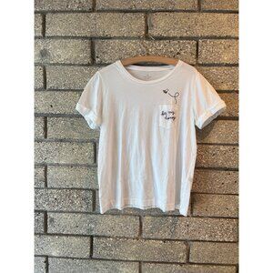 Kate Spade White "Bee My Honey" Embroidered T-Shirt  M